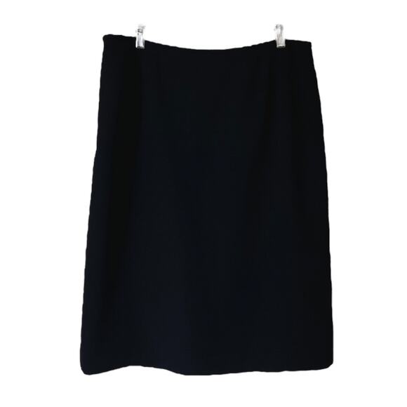Evan Picone Pencil Skirt Suit Separate Classic Work Lined Solid Black Size 16 - Picture 1 of 3